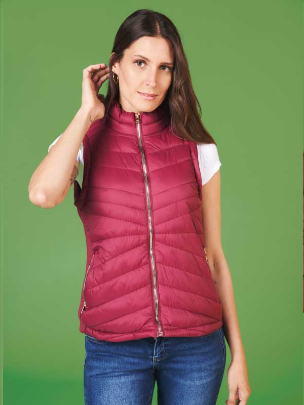 Chaleco rojo impermeable para dama