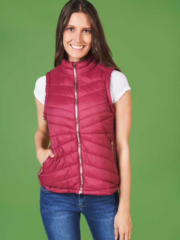 Chaleco rojo impermeable para dama